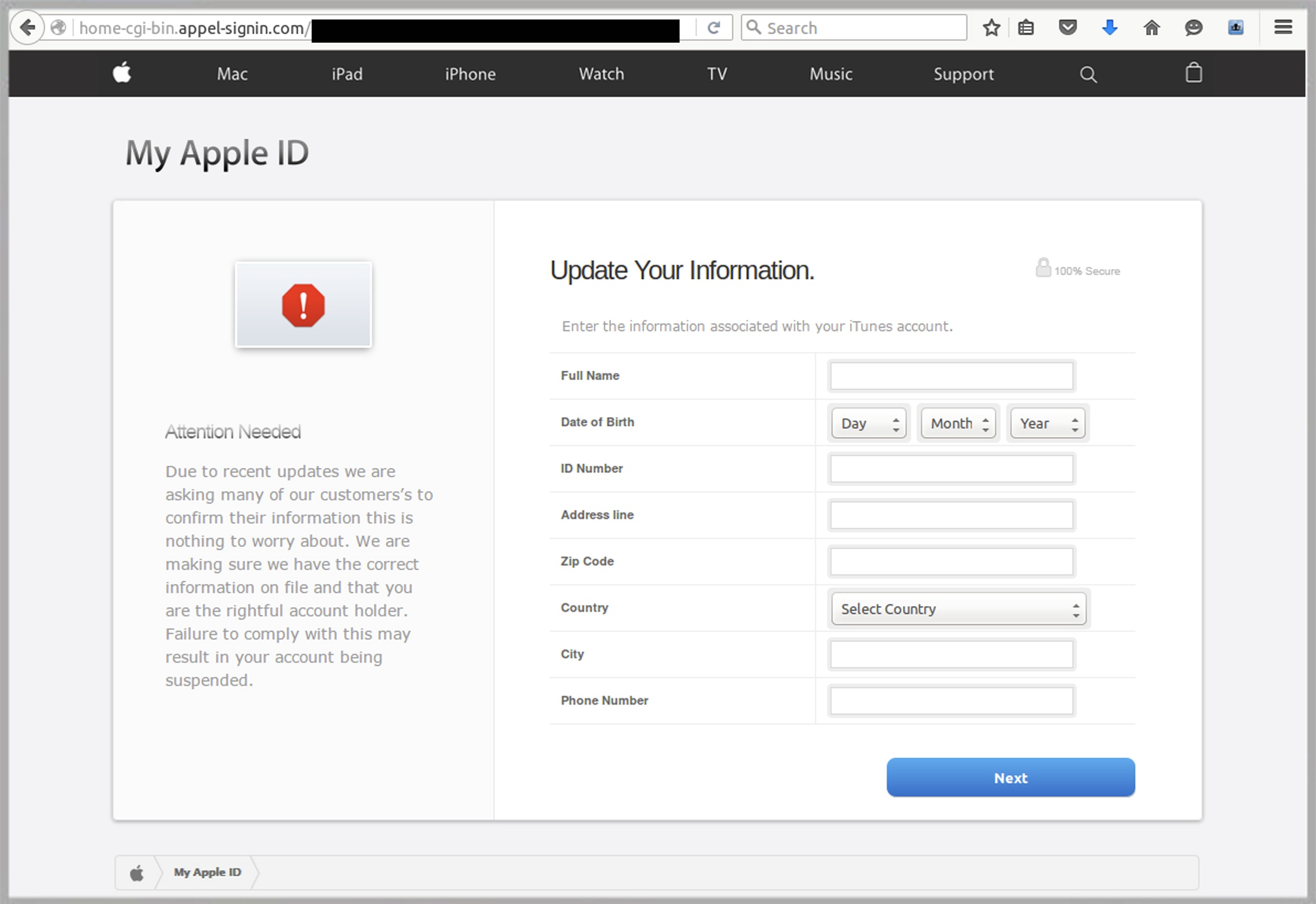Fake Apple Id Suspended Email